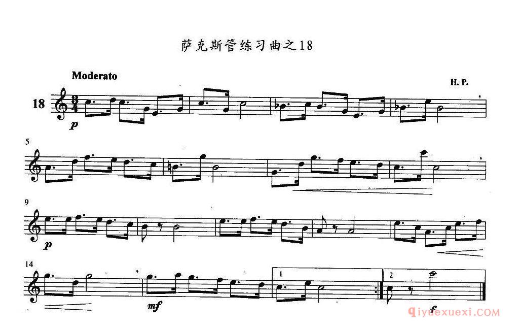 萨克斯管练习曲谱精选