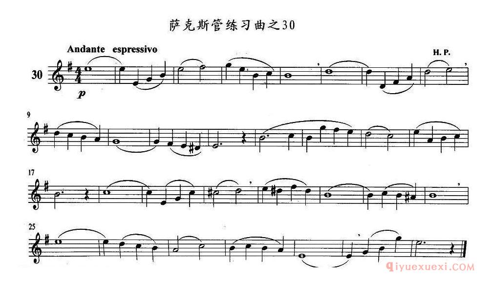 萨克斯管练习曲谱精选