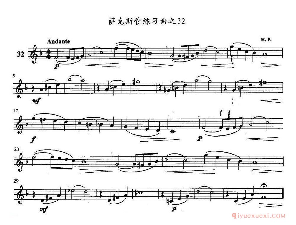 萨克斯管练习曲谱精选