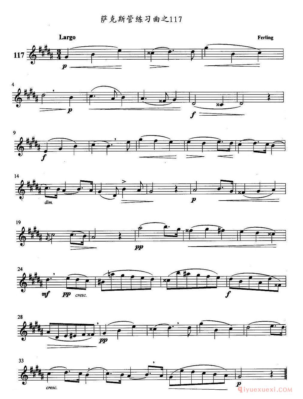 萨克斯管练习曲谱精选