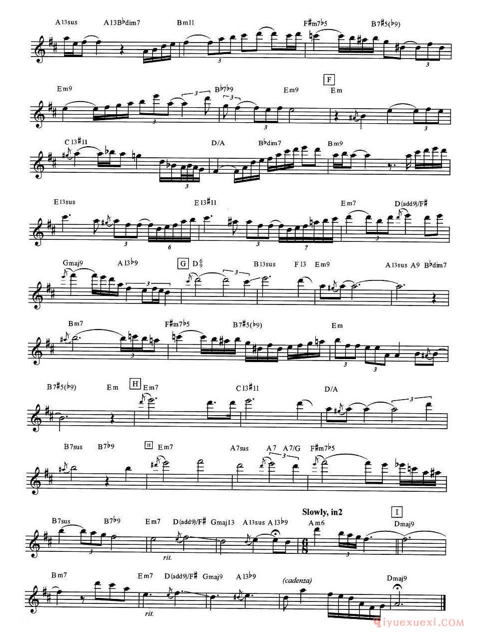 萨克斯谱【圣诞归来】五线谱