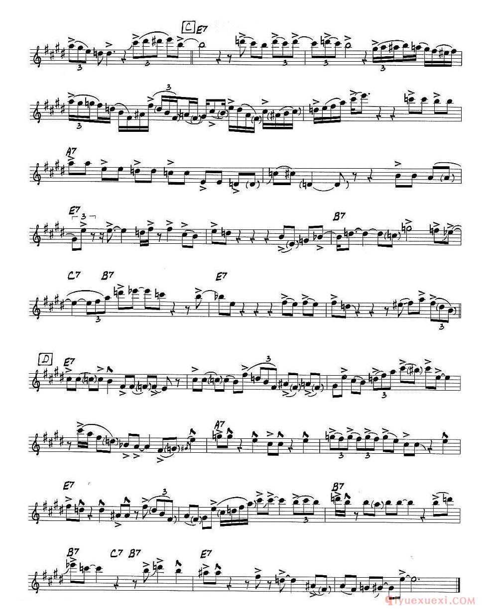 萨克斯谱《All Blues》五线谱