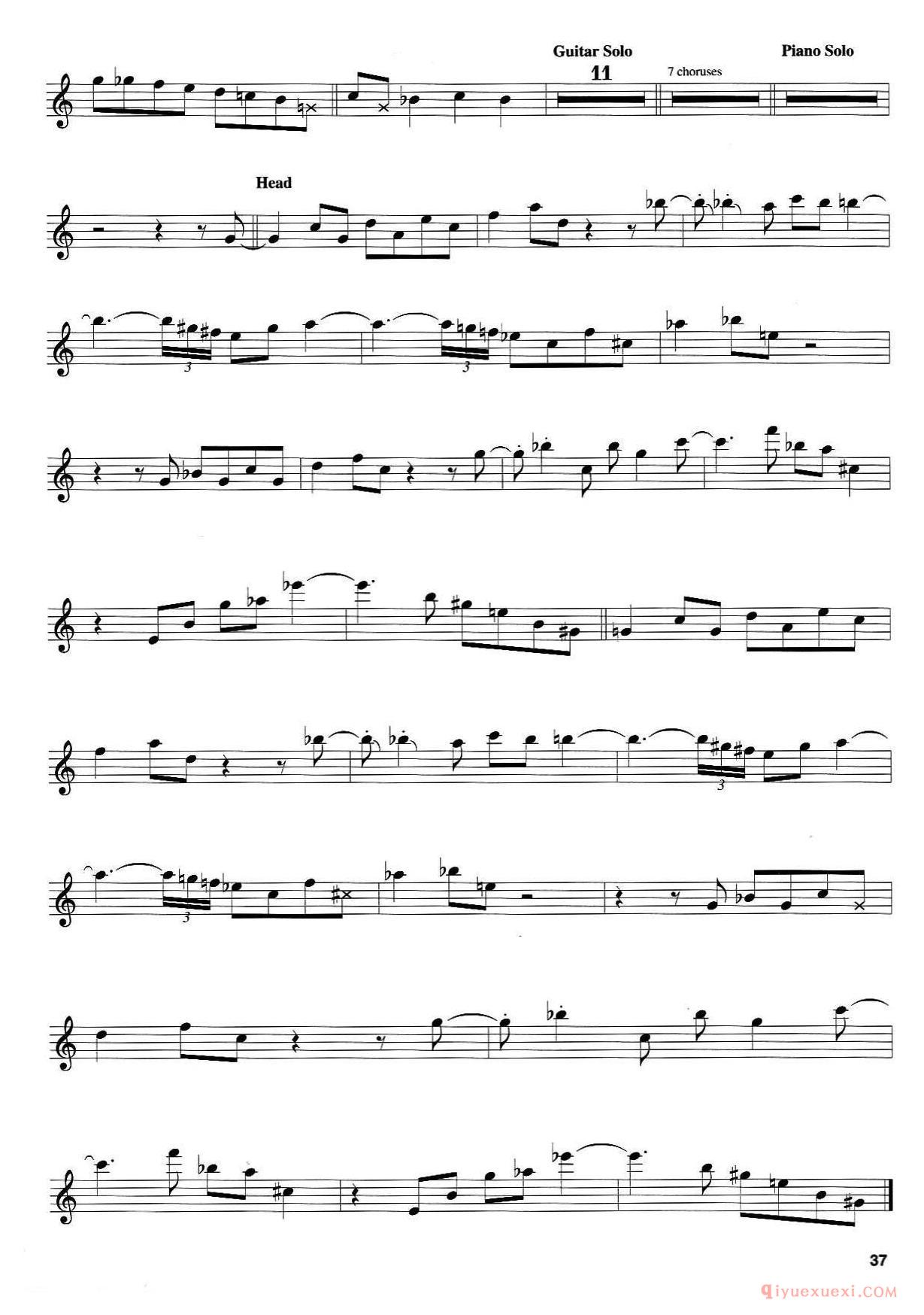 萨克斯谱《Cabin Fever》五线谱