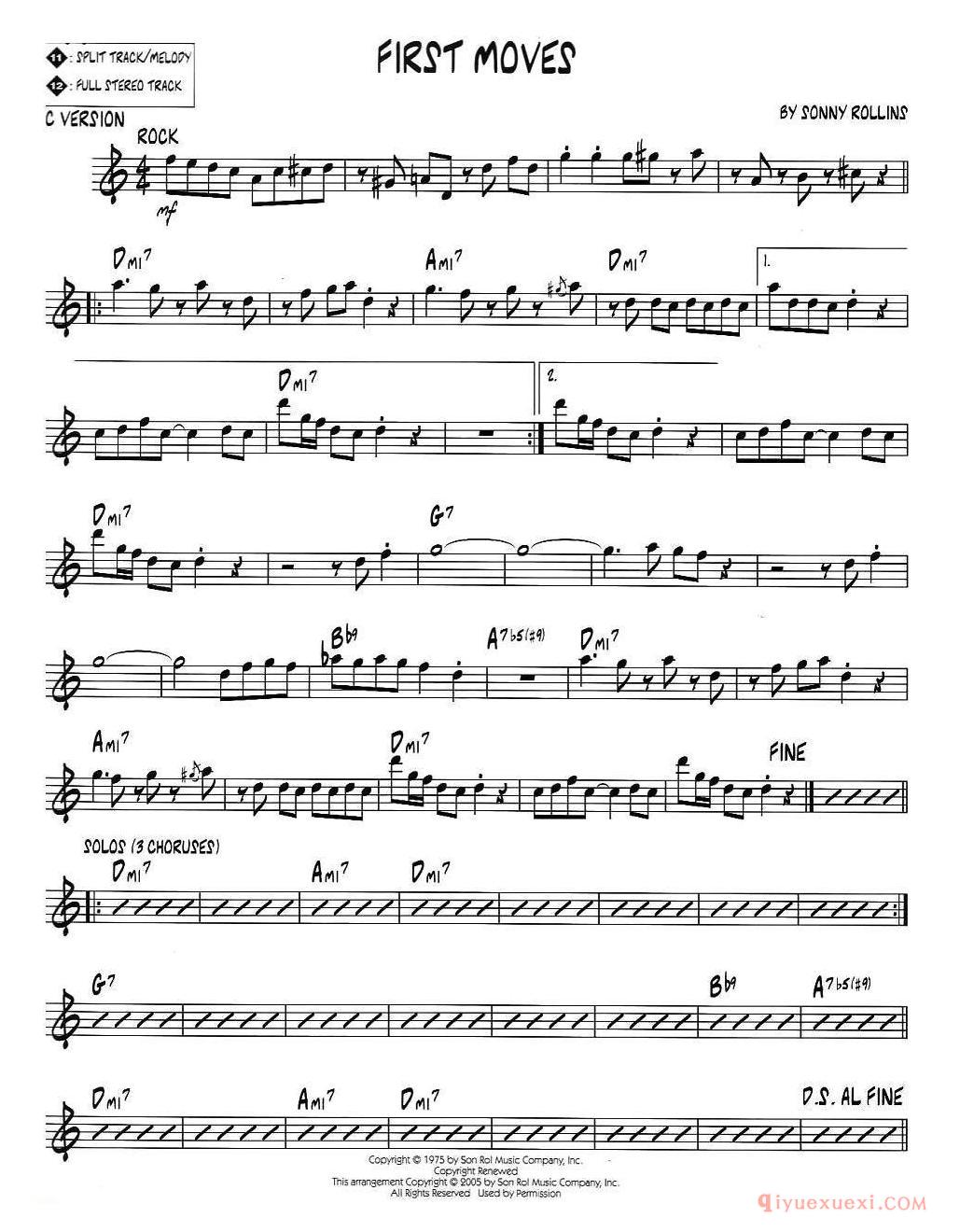 萨克斯谱《FIRST MOVES jazz系列萨克斯谱》五线谱