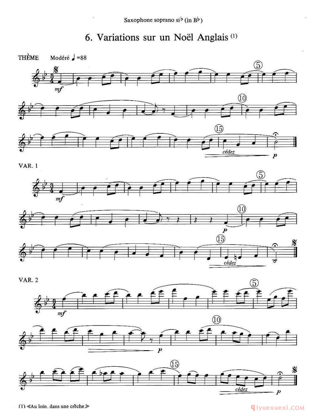 jean Bouvard 编写的6首萨克斯四重奏(高音萨克斯分谱)