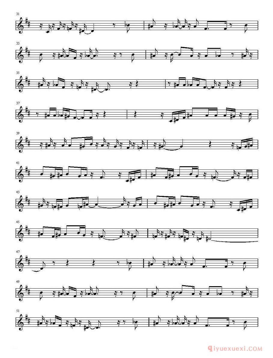 萨克斯谱《Mi Tierra》五线谱