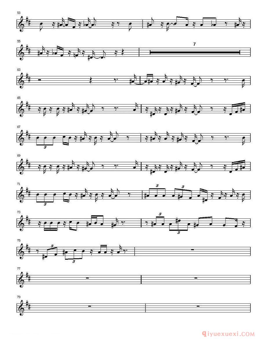 萨克斯谱《Mi Tierra》五线谱