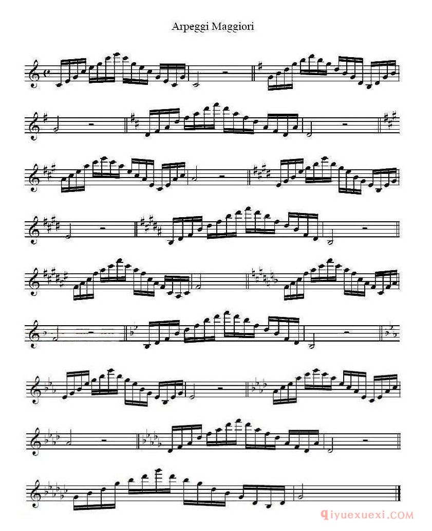 萨克斯谱《Arpeggi Maggiori》五线谱