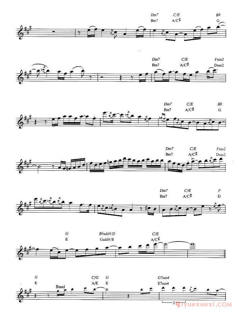 萨克斯谱《Dave Koz - Castle of dreams 原版中音萨克斯谱》五线谱