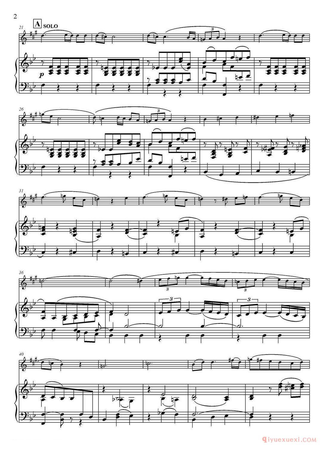 Mozart:Concerto KV495 No.4-2st(高音萨克斯/钢琴伴奏)