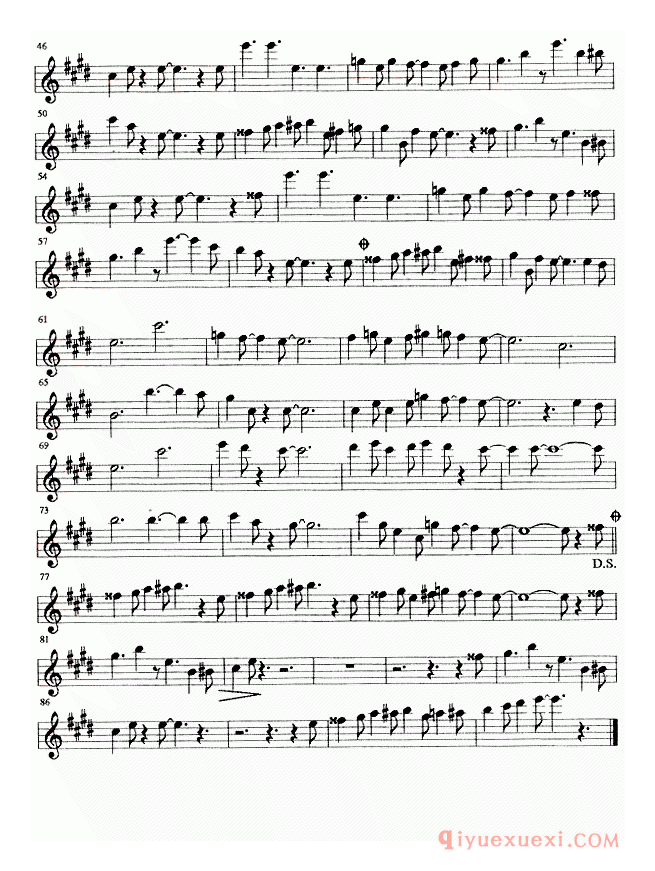 二胡谱[美丽的爵士]五线谱