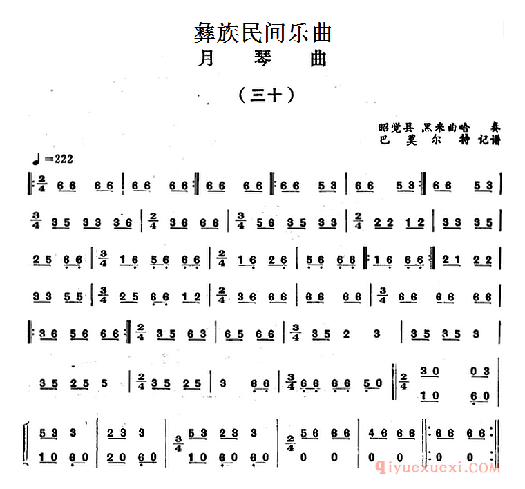 彝族民间乐曲:月琴曲(三十)