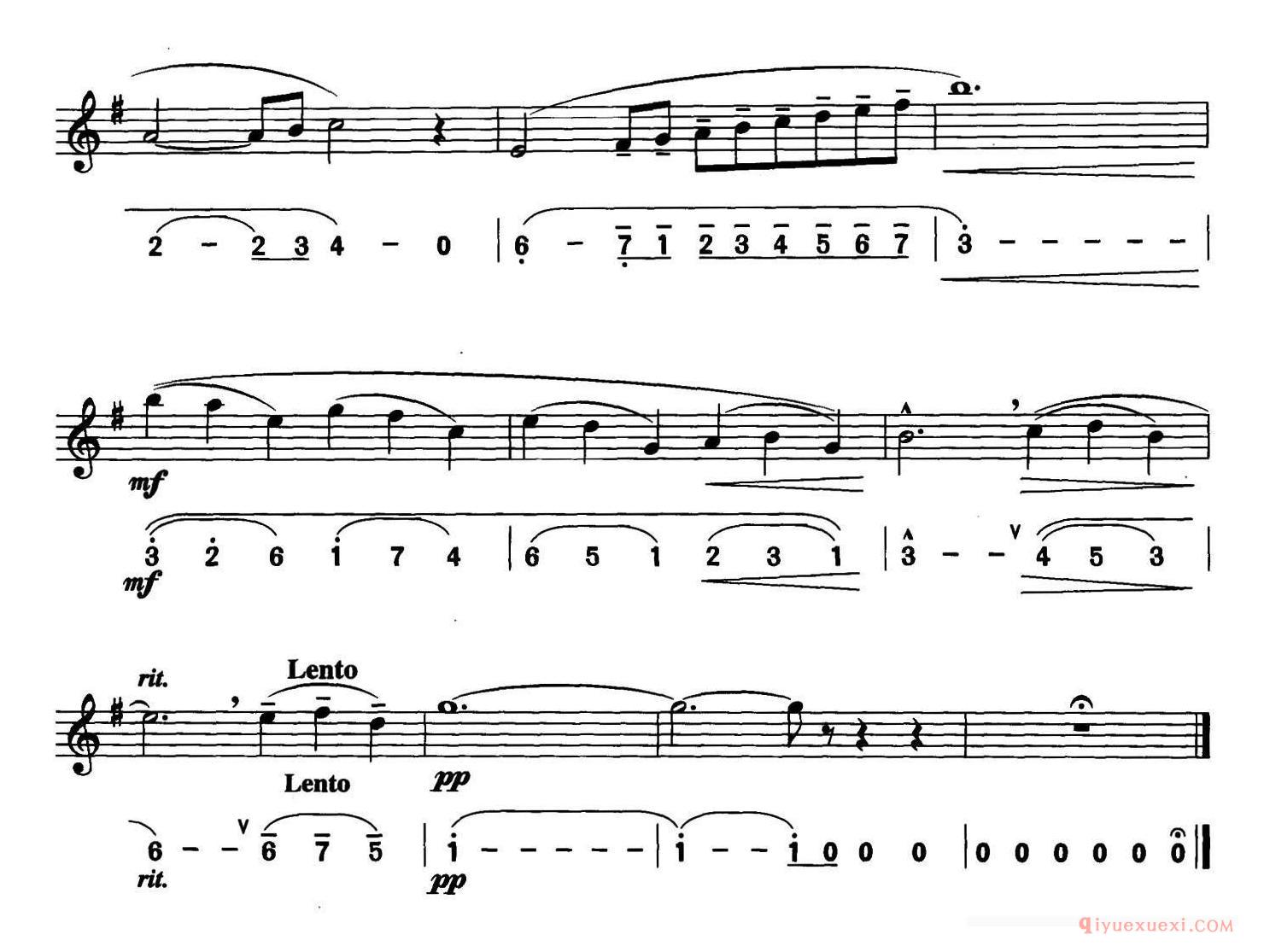 萨克斯谱[天鹅]线简谱对照版