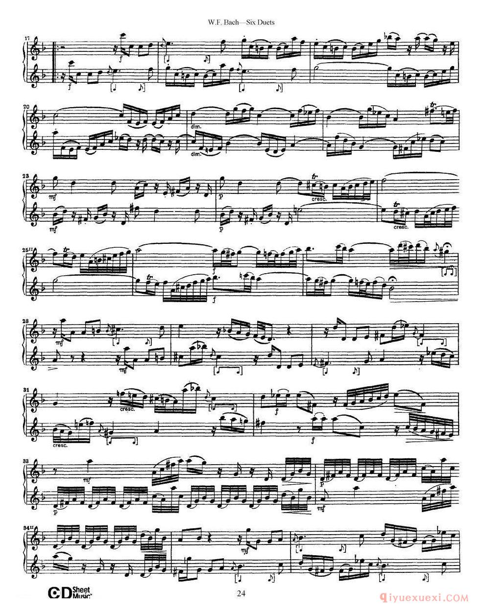 萨克斯谱[Six Duets 6首二重奏（4）]五线谱