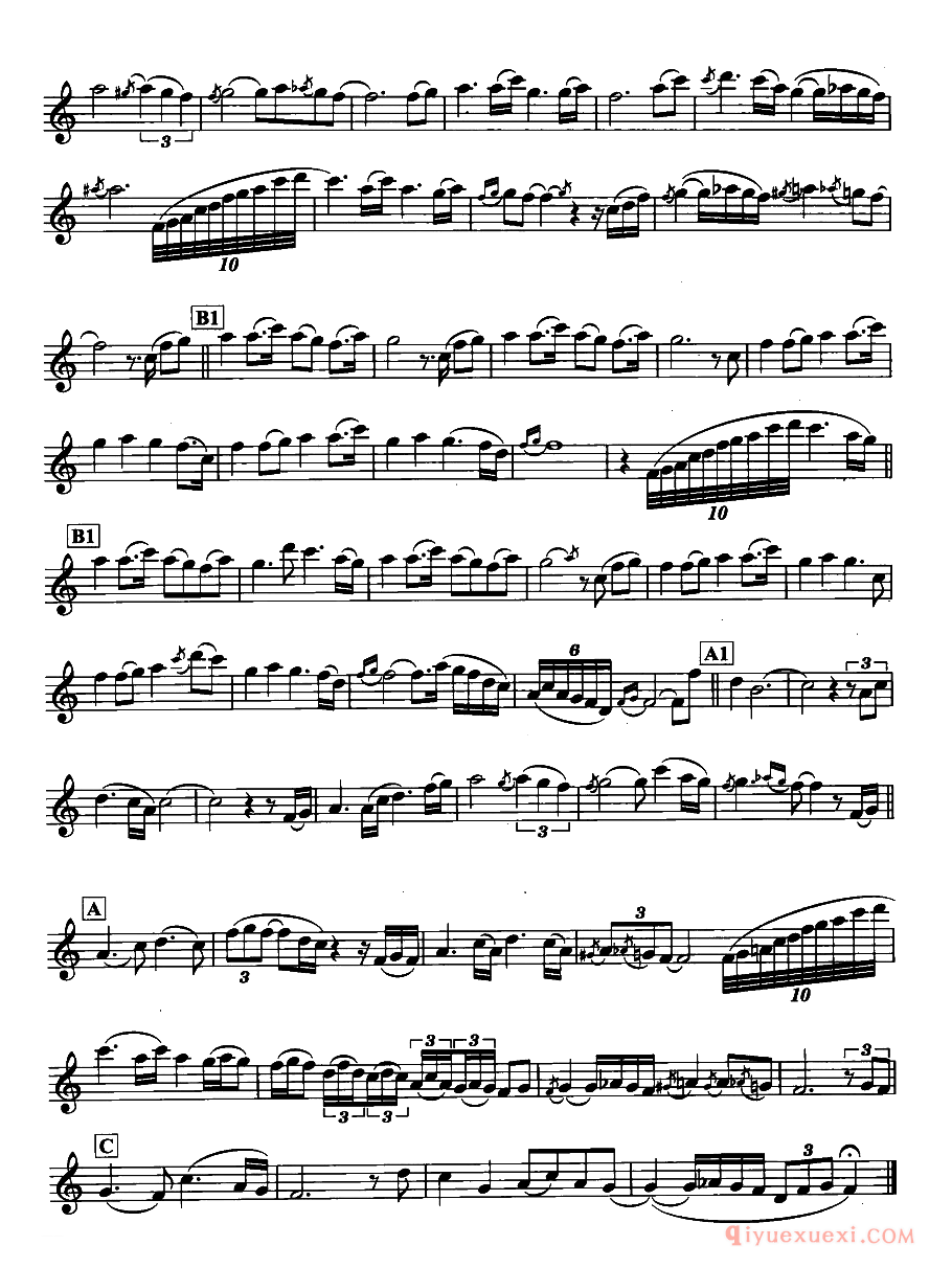 萨克斯乐谱[茉莉花]肯尼·G改编版