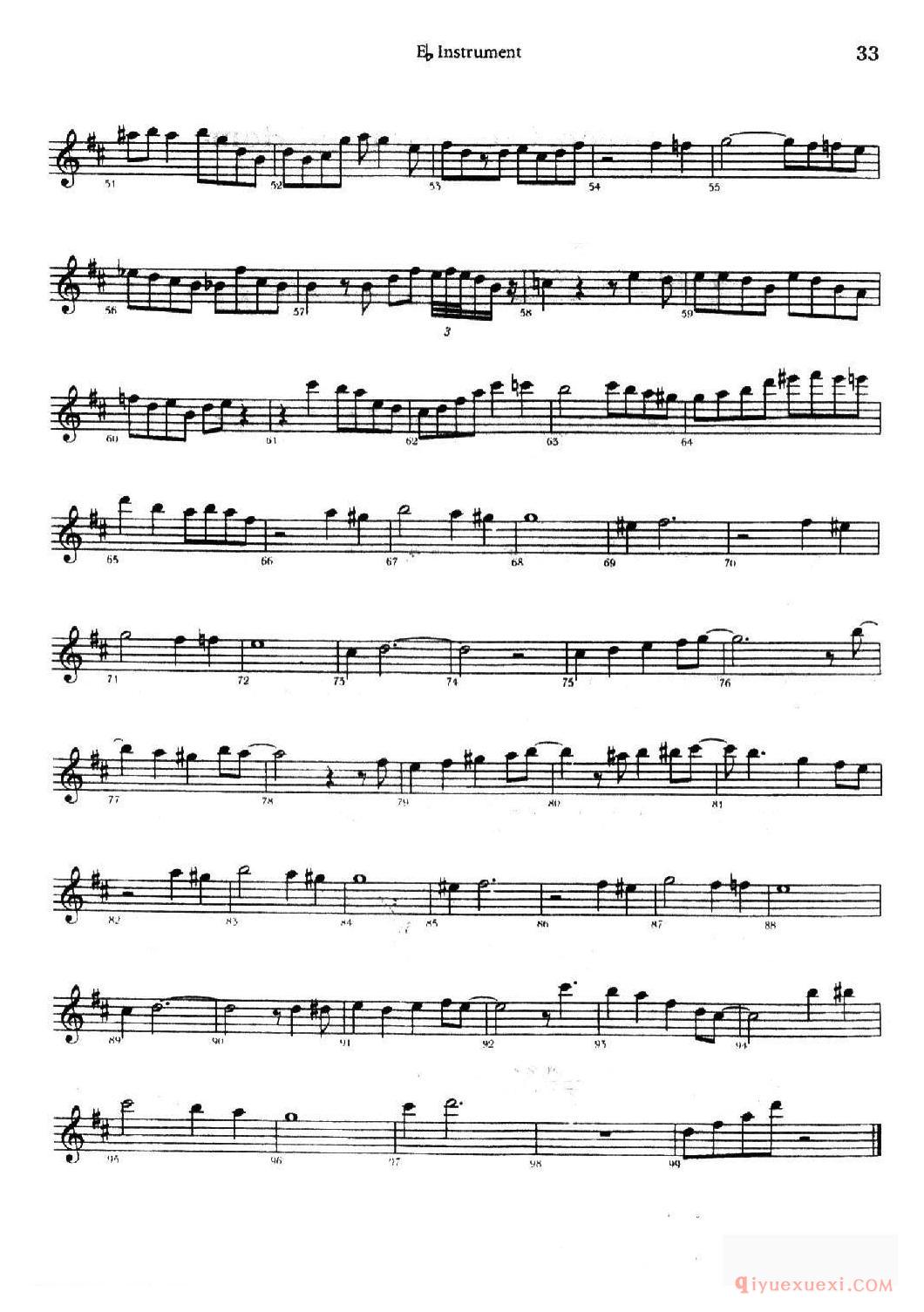 萨克斯乐谱[Near You]五线谱