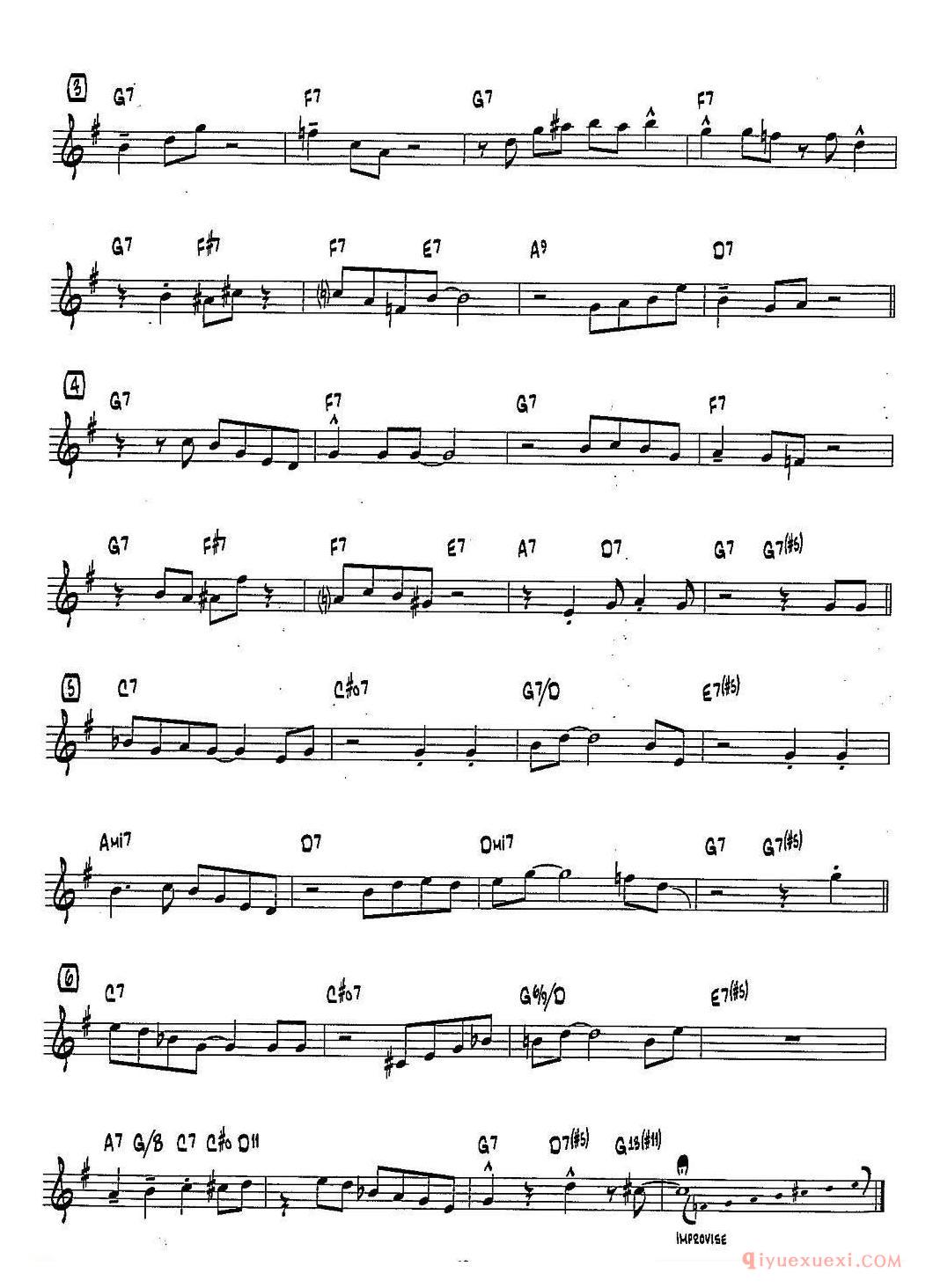 萨克斯乐谱[SHUFFLE 15首爵士练习曲之8]五线谱