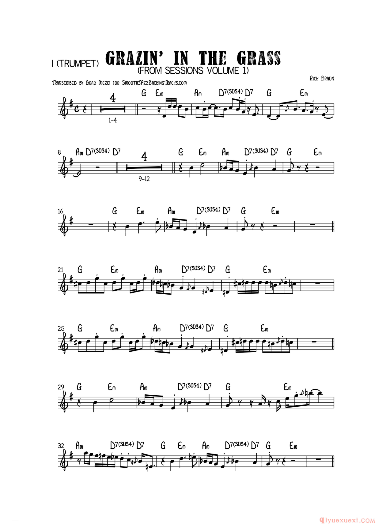 萨克斯乐谱[GrazinIn The Grass（I TRUMPET）]