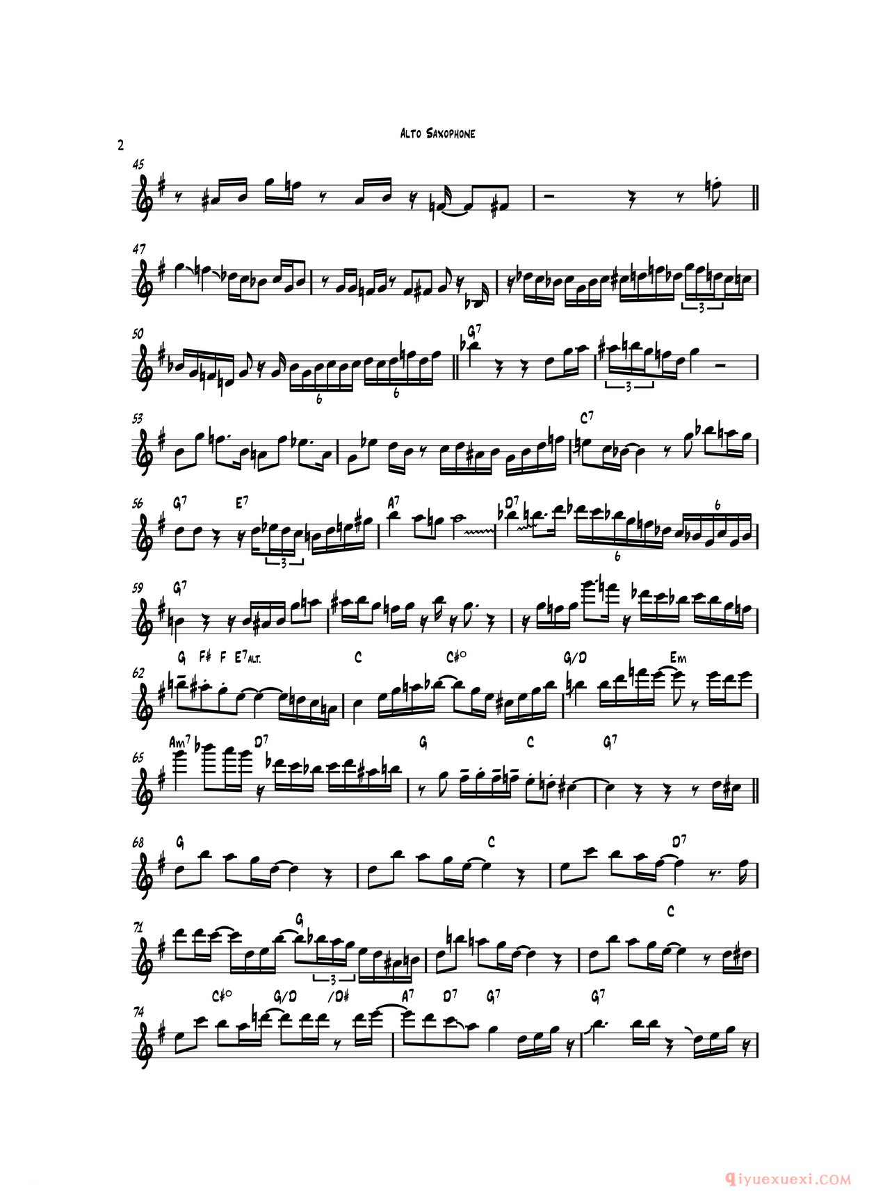 萨克斯乐谱[Jingle Bells 中音萨克斯]