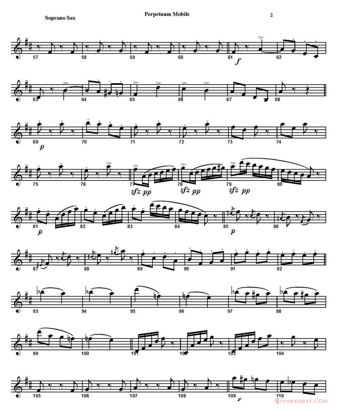 PERPETUUM MOBILE(四重奏·高音萨克斯分谱)