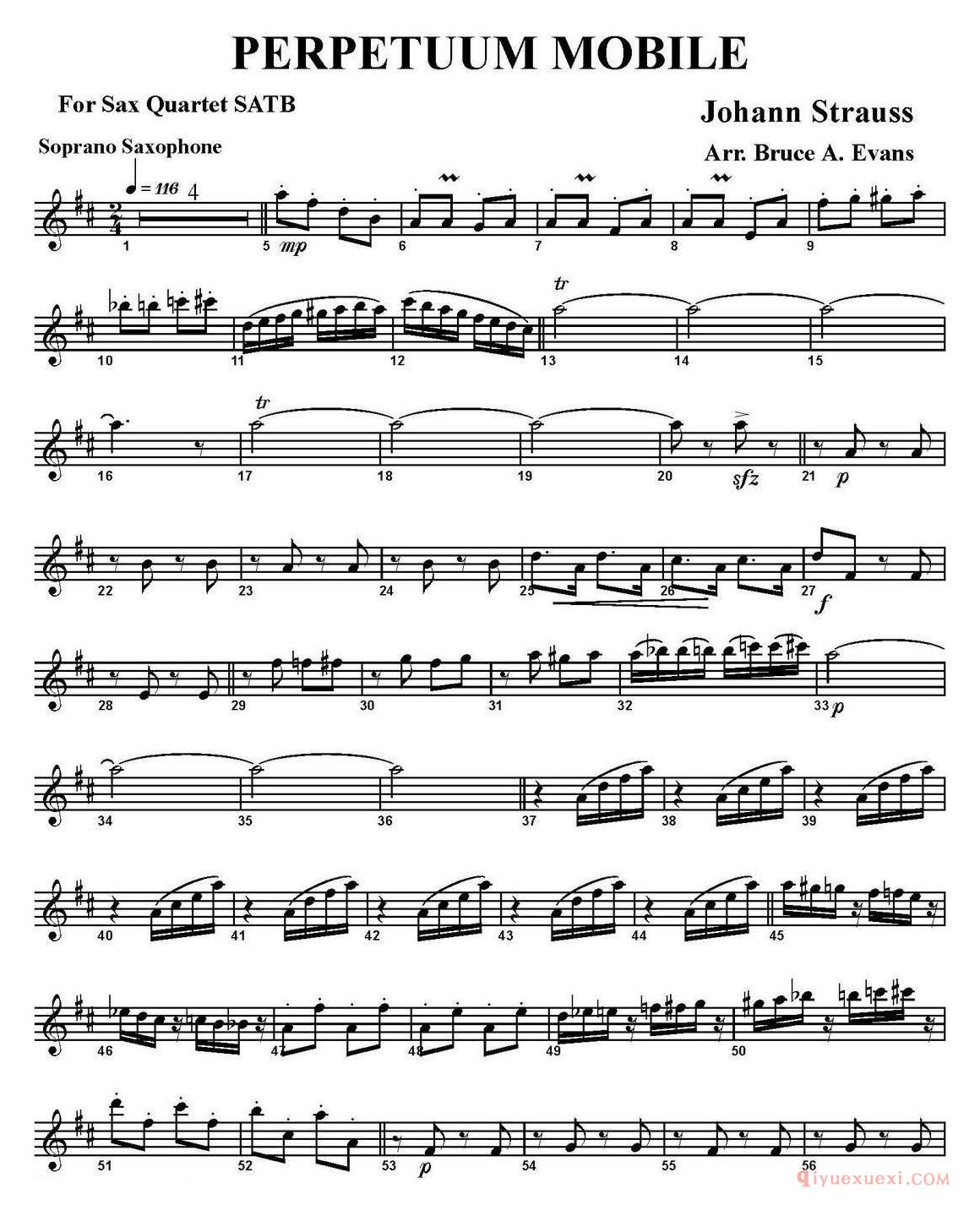 PERPETUUM MOBILE(四重奏·高音萨克斯分谱)