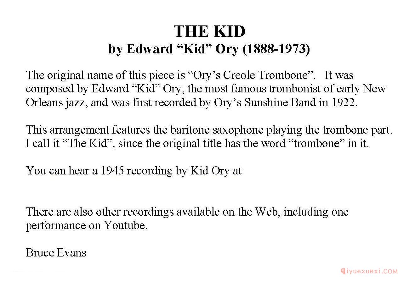 萨克斯谱[THE KID]四重奏