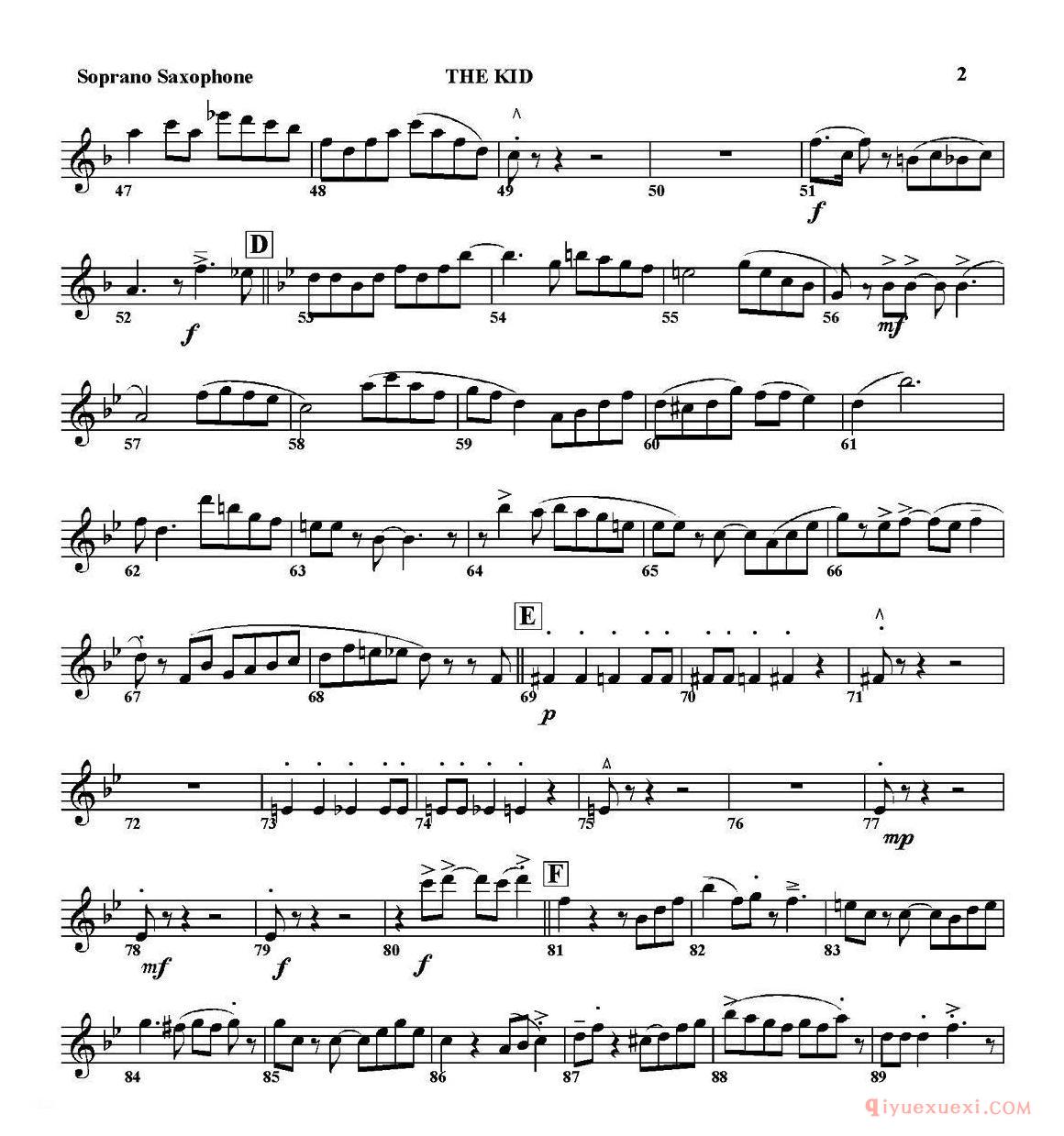 萨克斯谱[THE KID]四重奏
