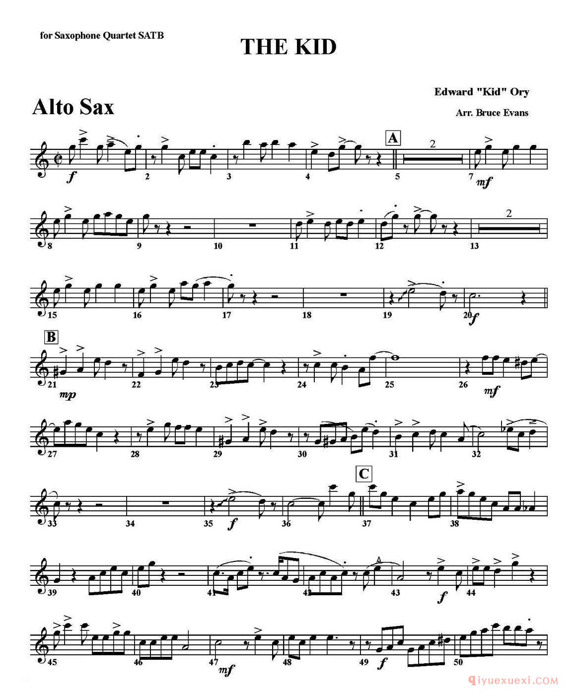 萨克斯谱[THE KID]四重奏