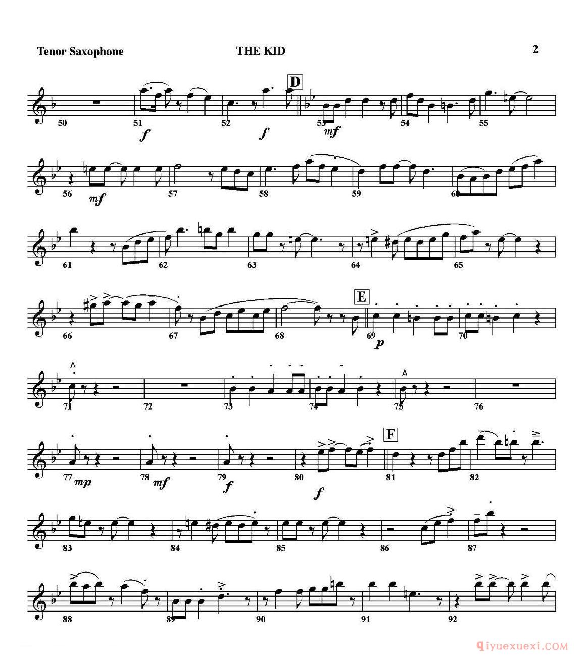 萨克斯谱[THE KID]四重奏