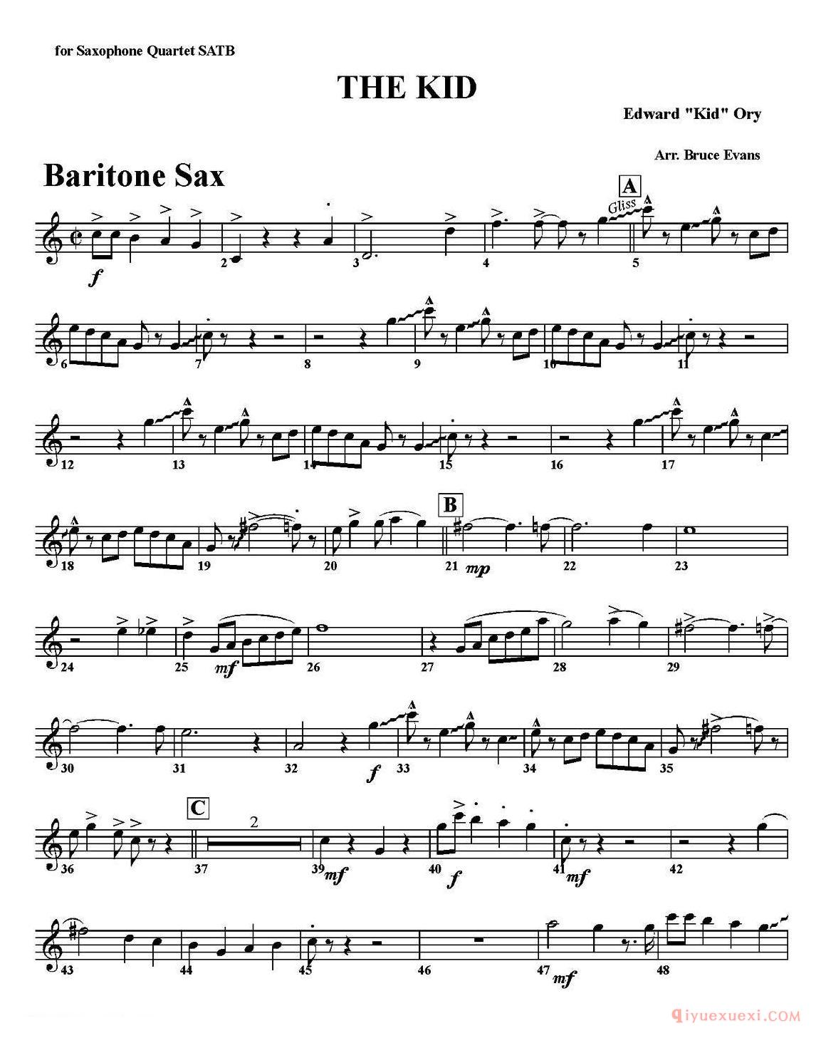 萨克斯谱[THE KID]四重奏