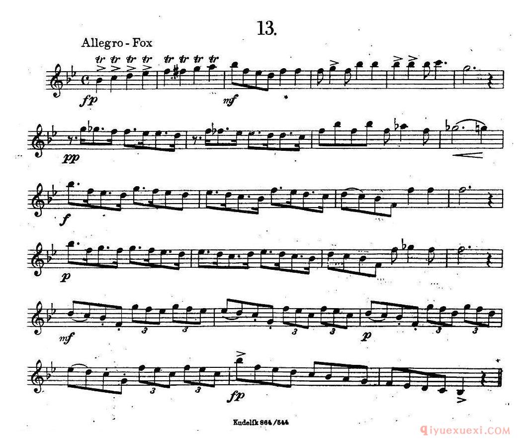 奇特克-萨克斯练习曲之13(ETUDY PRO SAXOPHON - FR ZITRK.op.3)