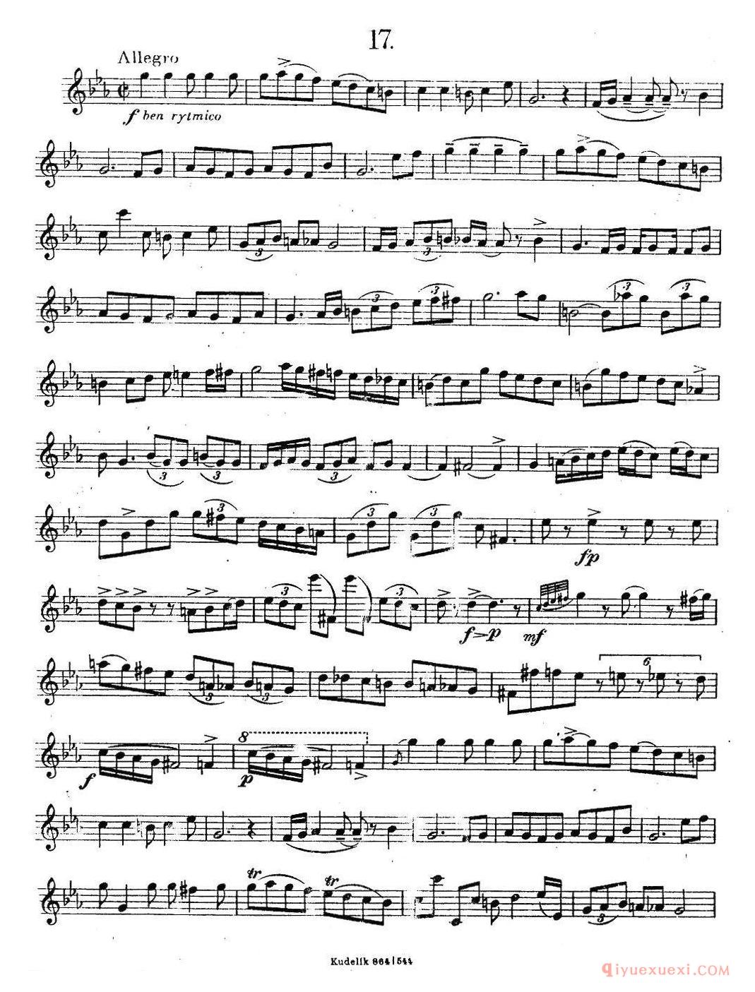 奇特克-萨克斯练习曲之17(ETUDY PRO SAXOPHON - FR ZITRK.op.3)