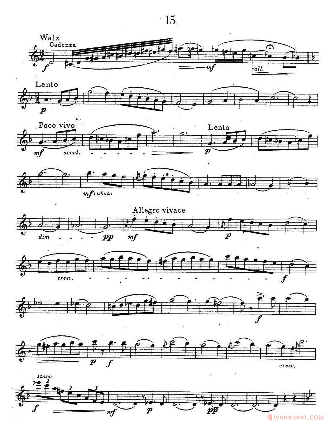 奇特克-萨克斯练习曲之15(ETUDY PRO SAXOPHON - FR ZITRK.op.3)