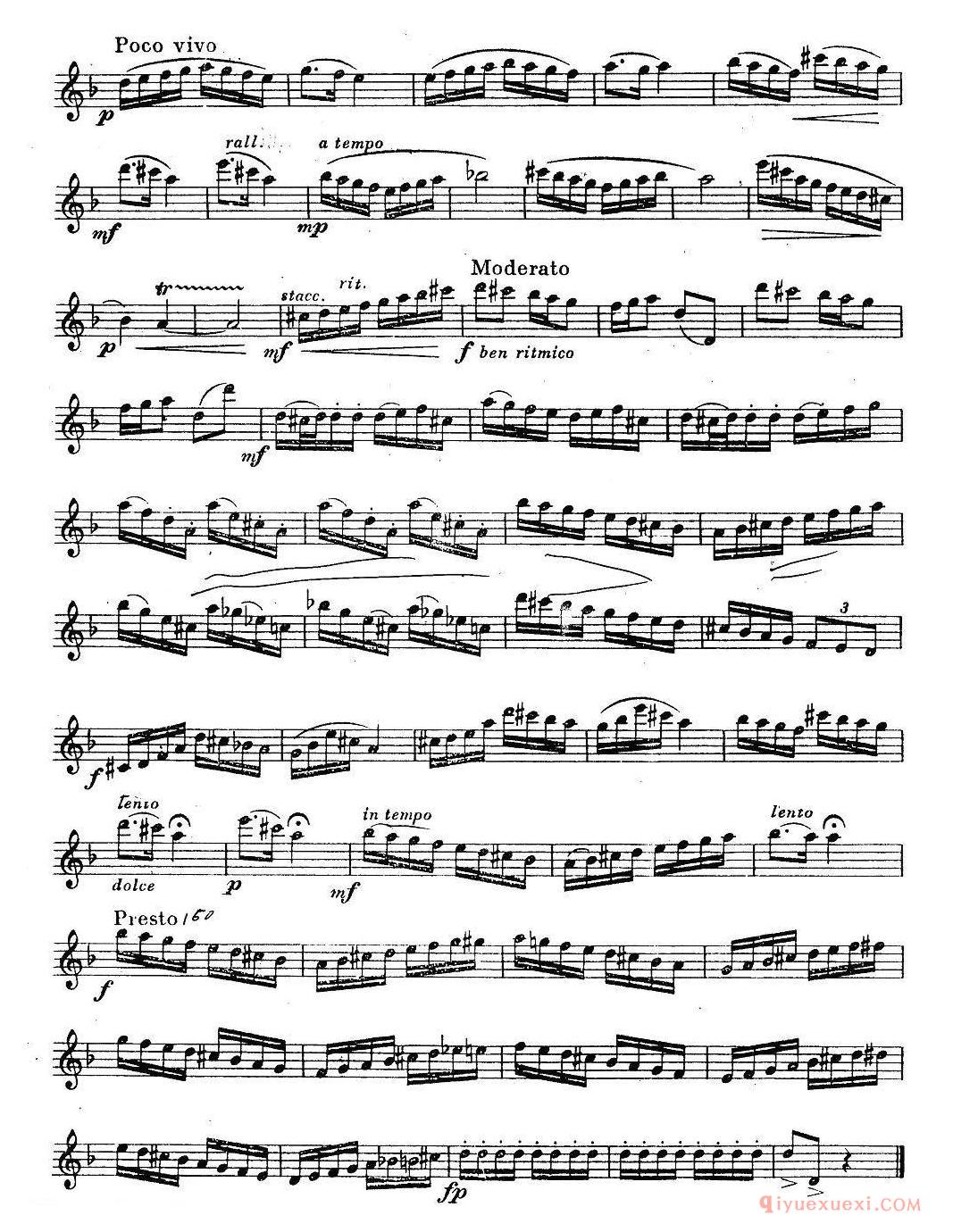 奇特克-萨克斯练习曲之二(ETUDY PRO SAXOPHON - FR ZITRK.op.3)
