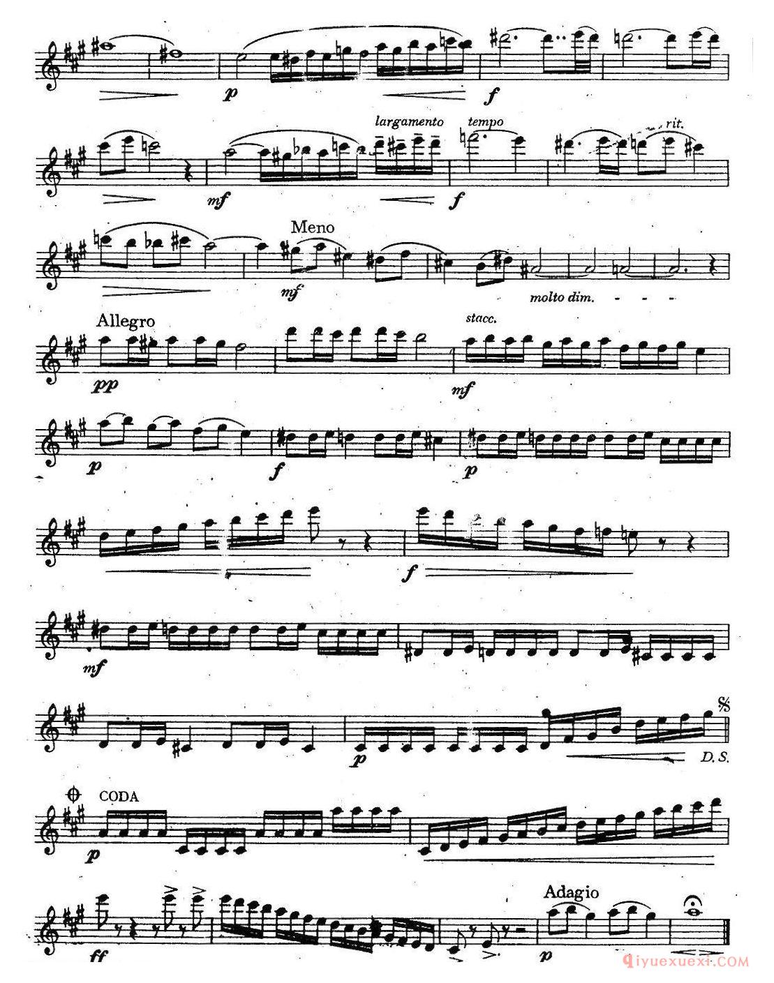 奇特克-萨克斯练习曲之六(ETUDY PRO SAXOPHON - FR ZITRK.op.3)