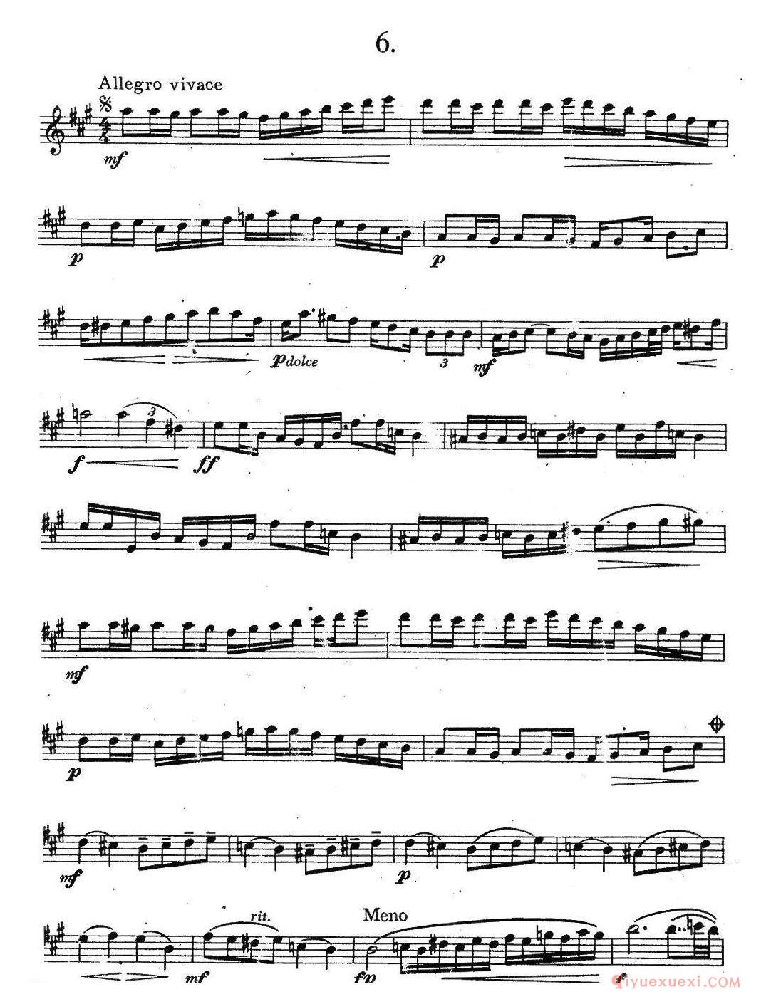 奇特克-萨克斯练习曲之六(ETUDY PRO SAXOPHON - FR ZITRK.op.3)