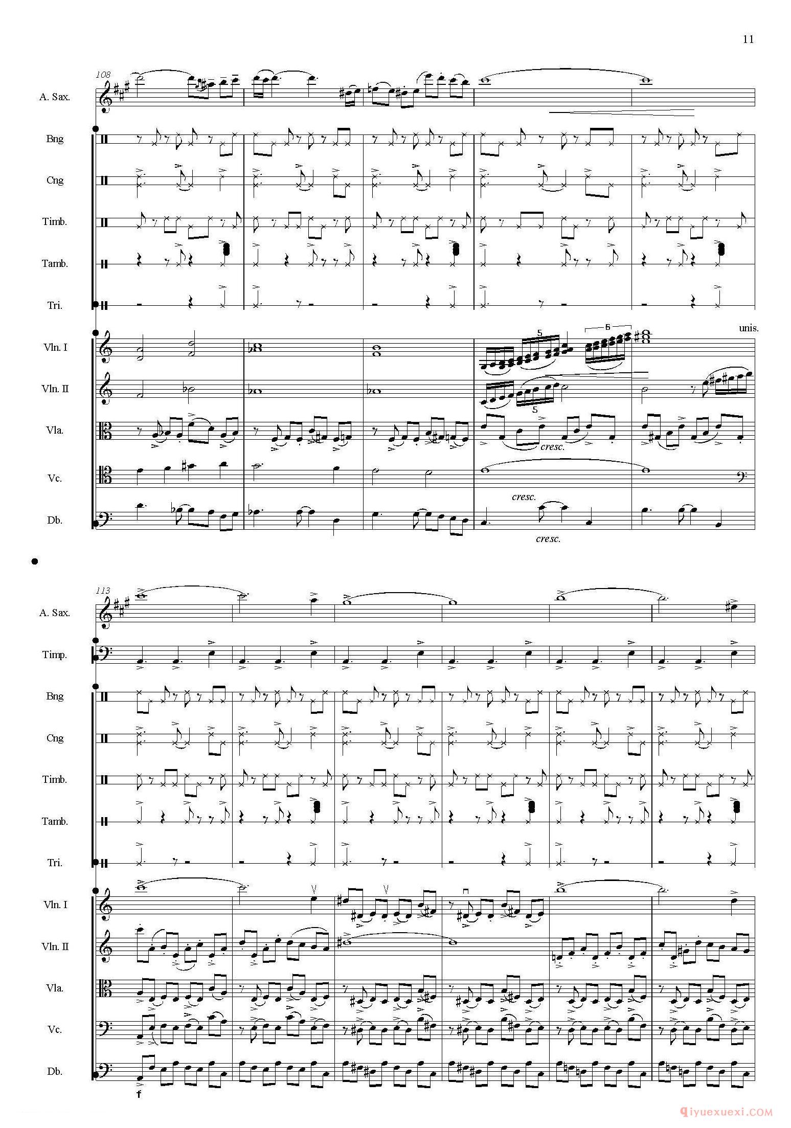 Libertango(自由探戈)中音萨克斯+弦乐队伴奏总谱