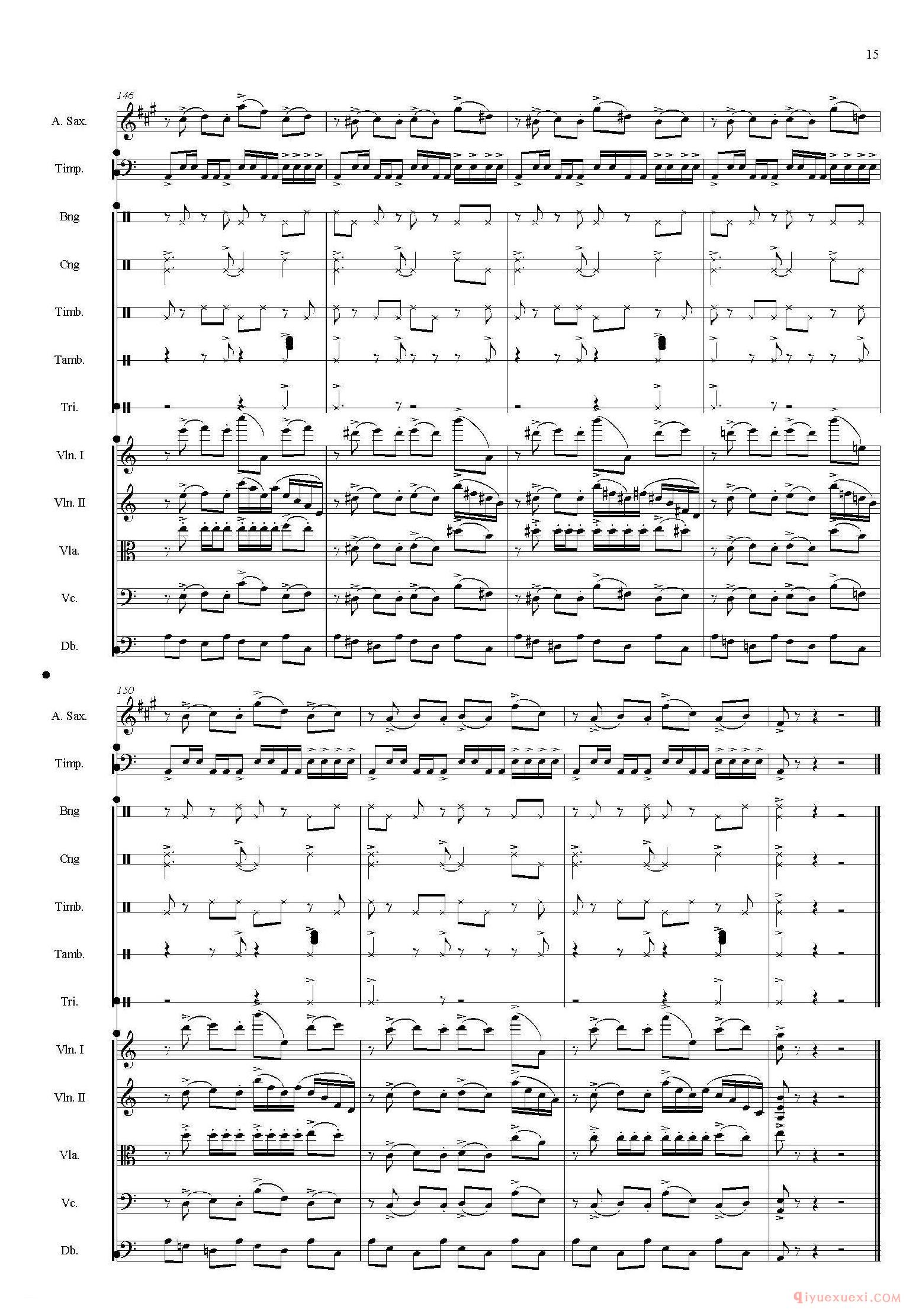 Libertango(自由探戈)中音萨克斯+弦乐队伴奏总谱