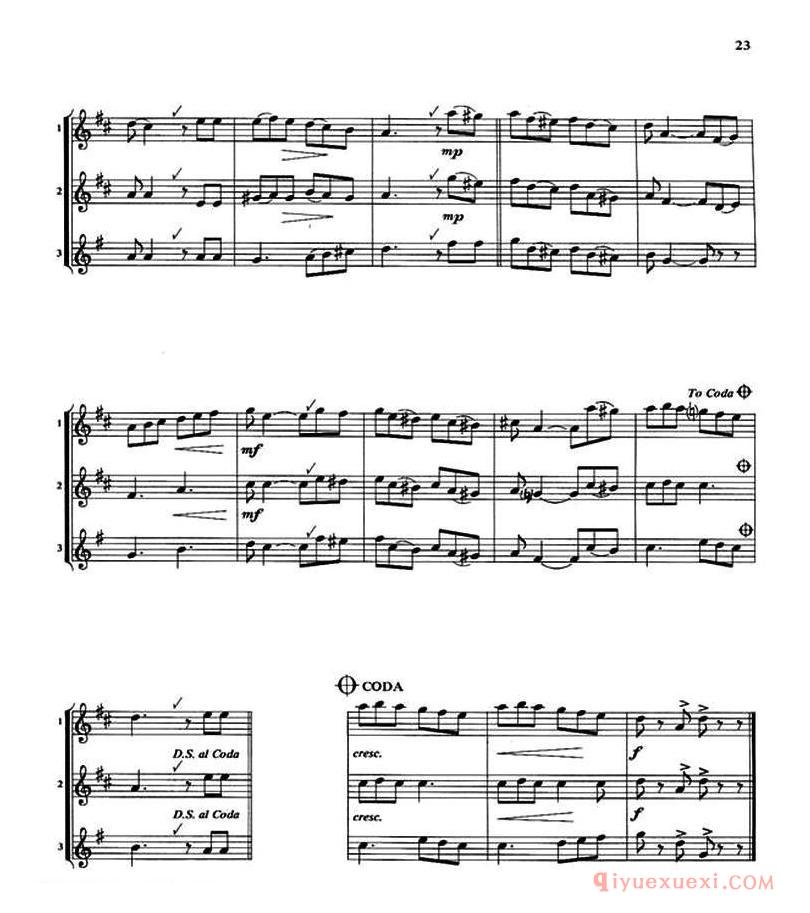萨克斯谱[Mexican Hat Dance]三重奏
