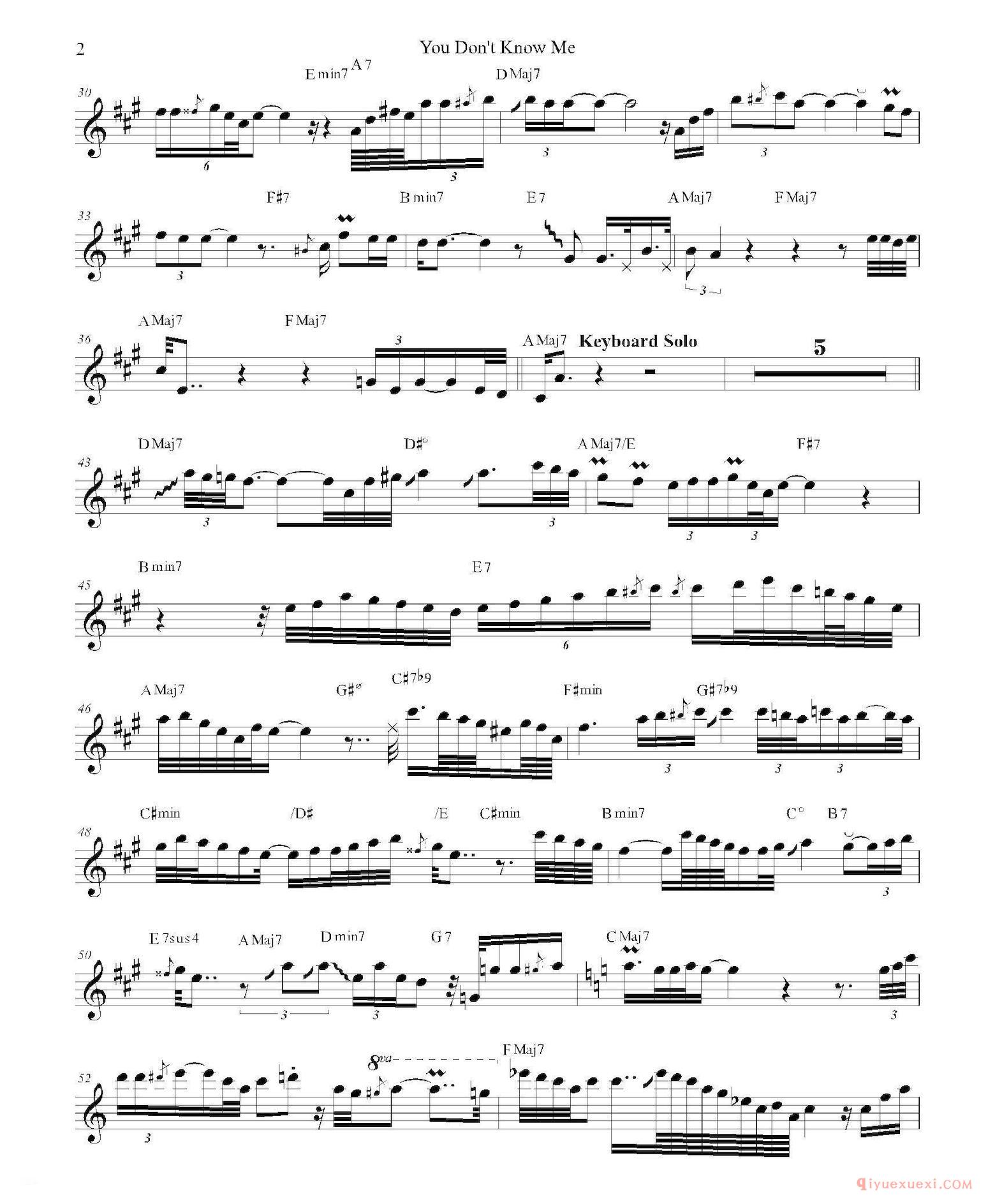 中音萨克斯谱[You Don't Know Me]