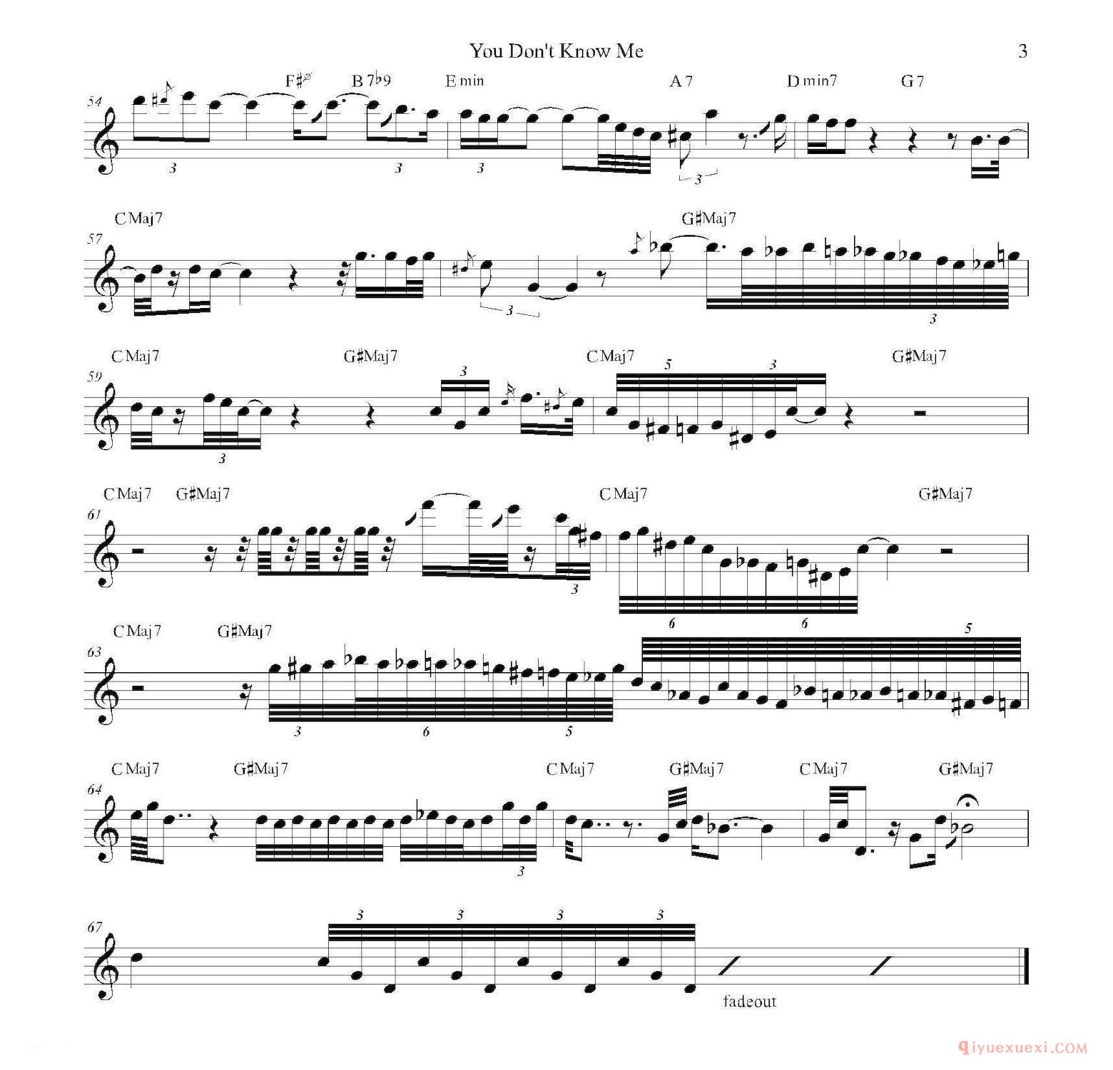 中音萨克斯谱[You Don't Know Me]