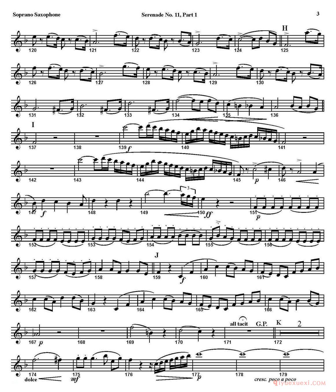 四重奏·高音萨克斯分谱[SERENADE No.11 in Eb，K.375 Part 1]