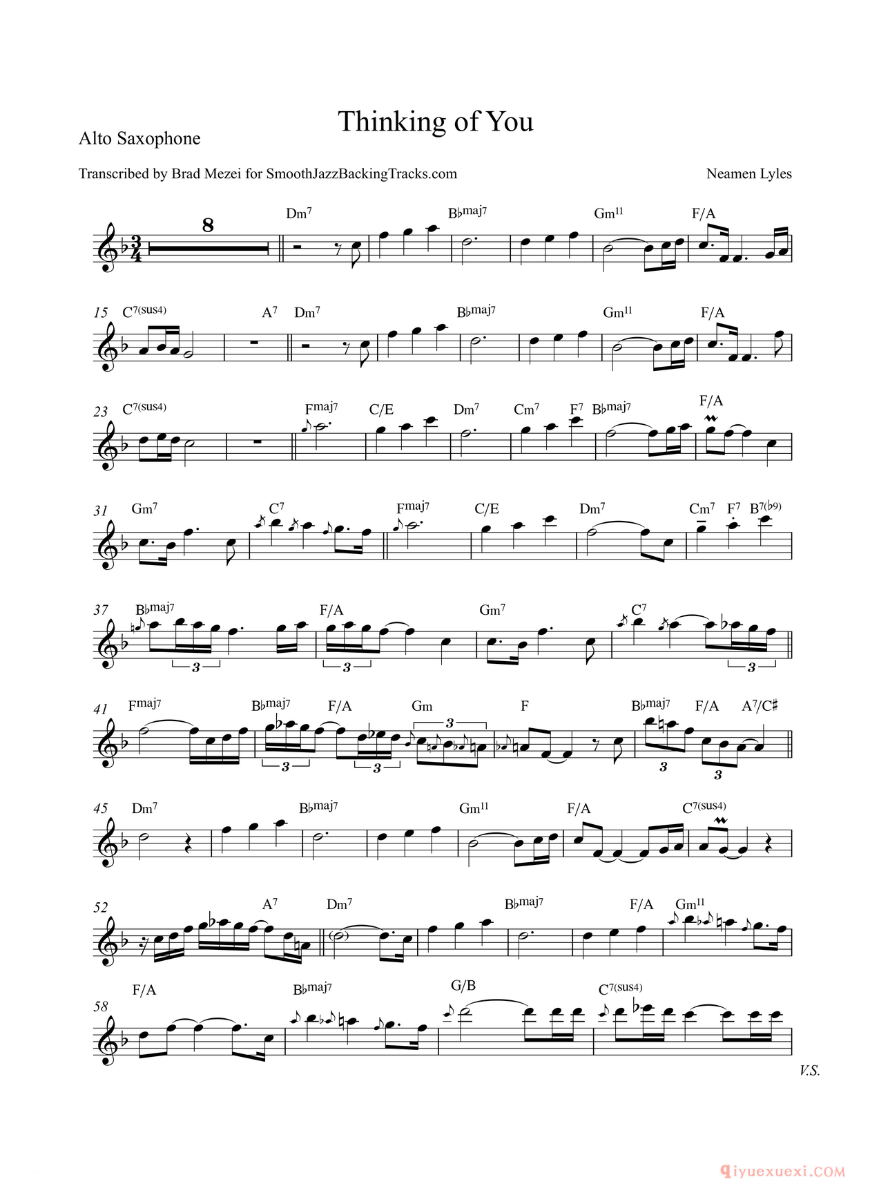 中音萨克斯[Thinking of You]