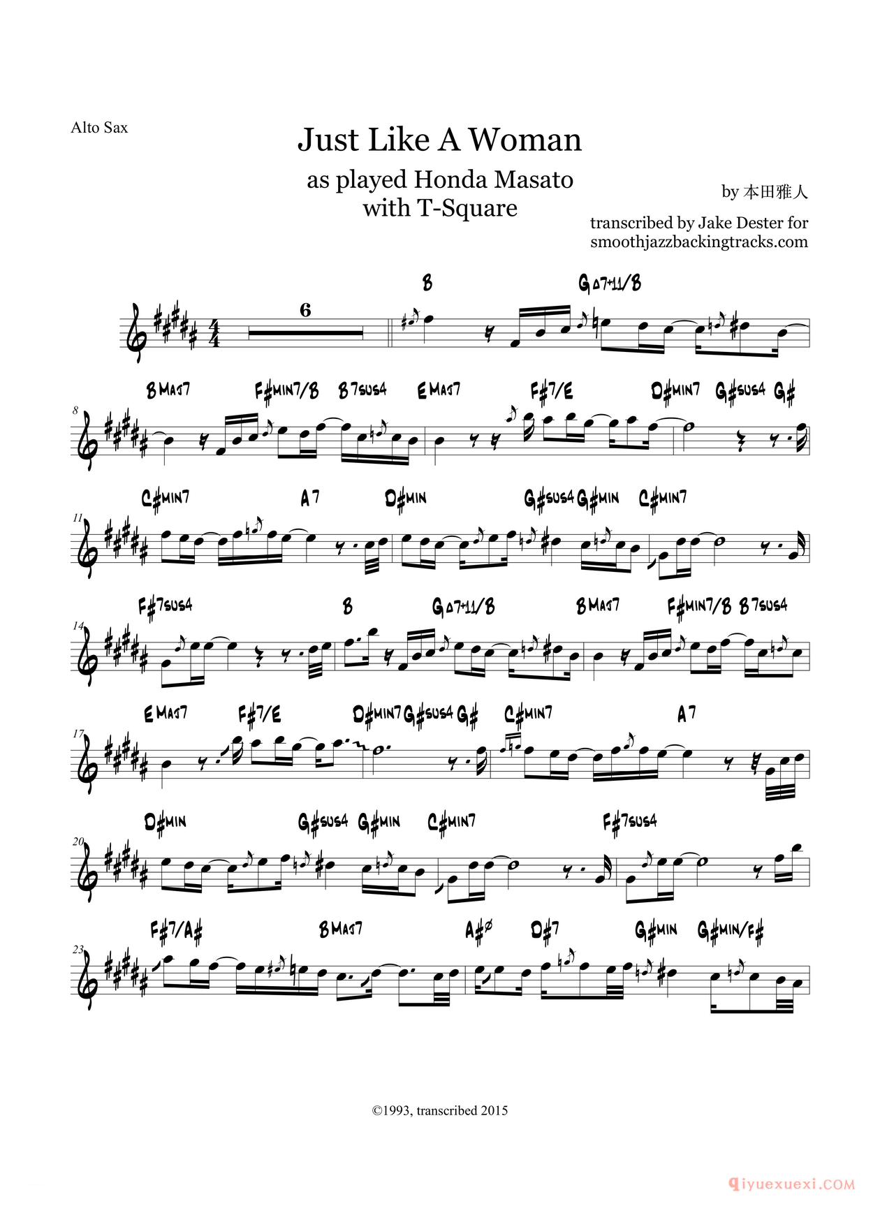 中音萨克斯[Just Like A Woman]
