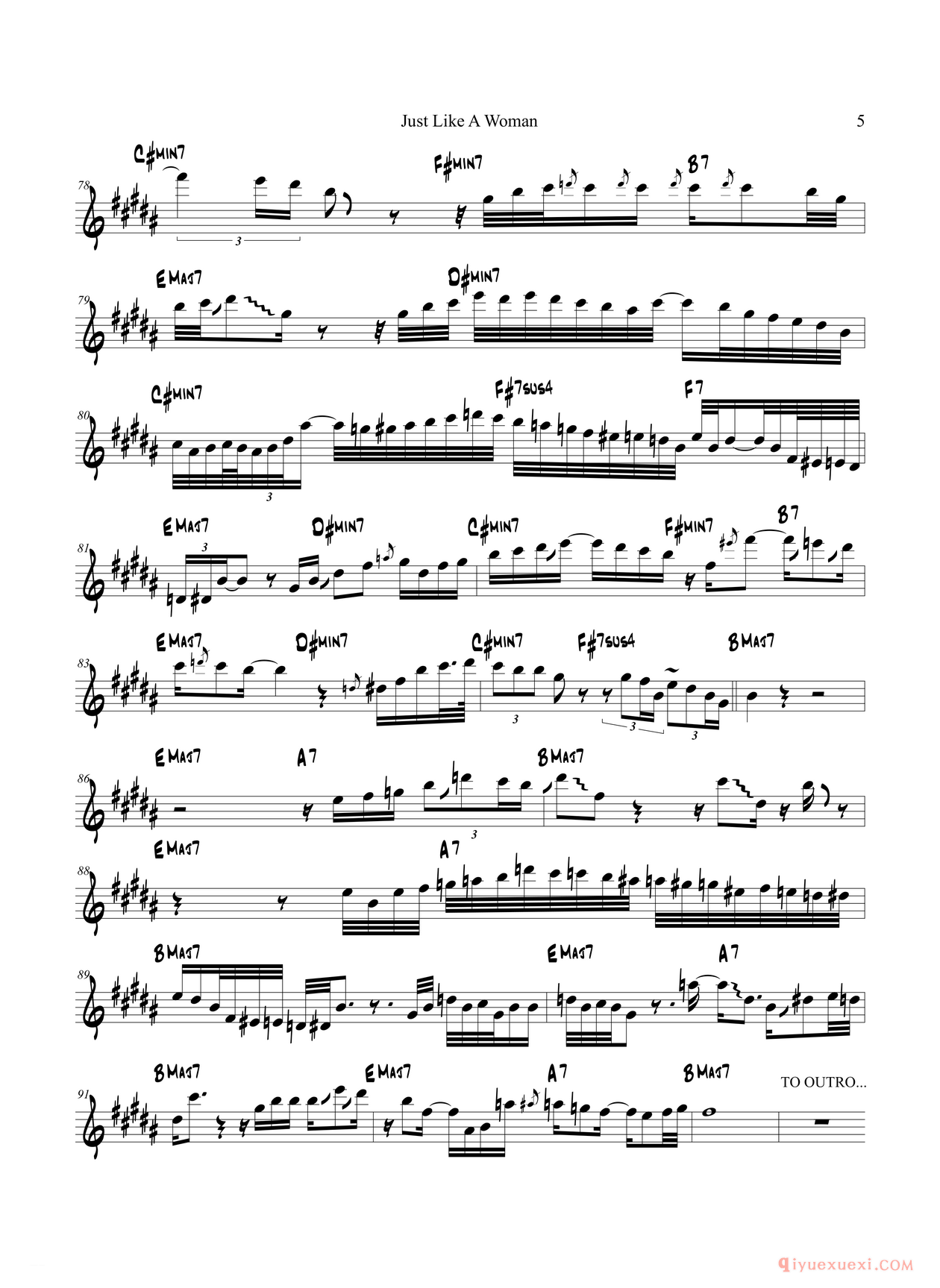 中音萨克斯[Just Like A Woman]
