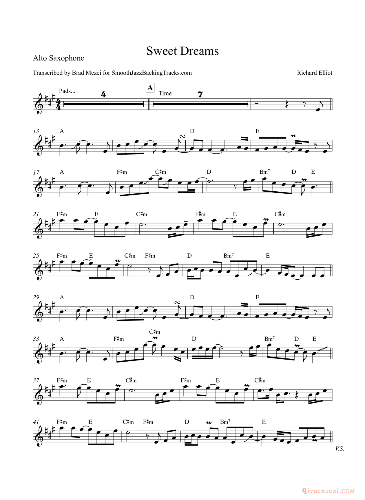 中音萨克斯[Sweet Dreams]