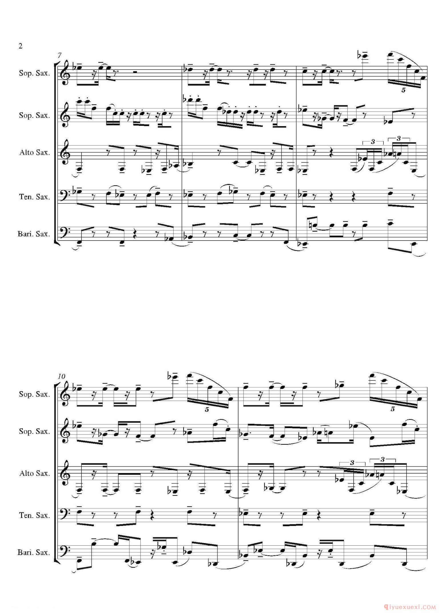 萨克斯谱[Tango]合奏总谱