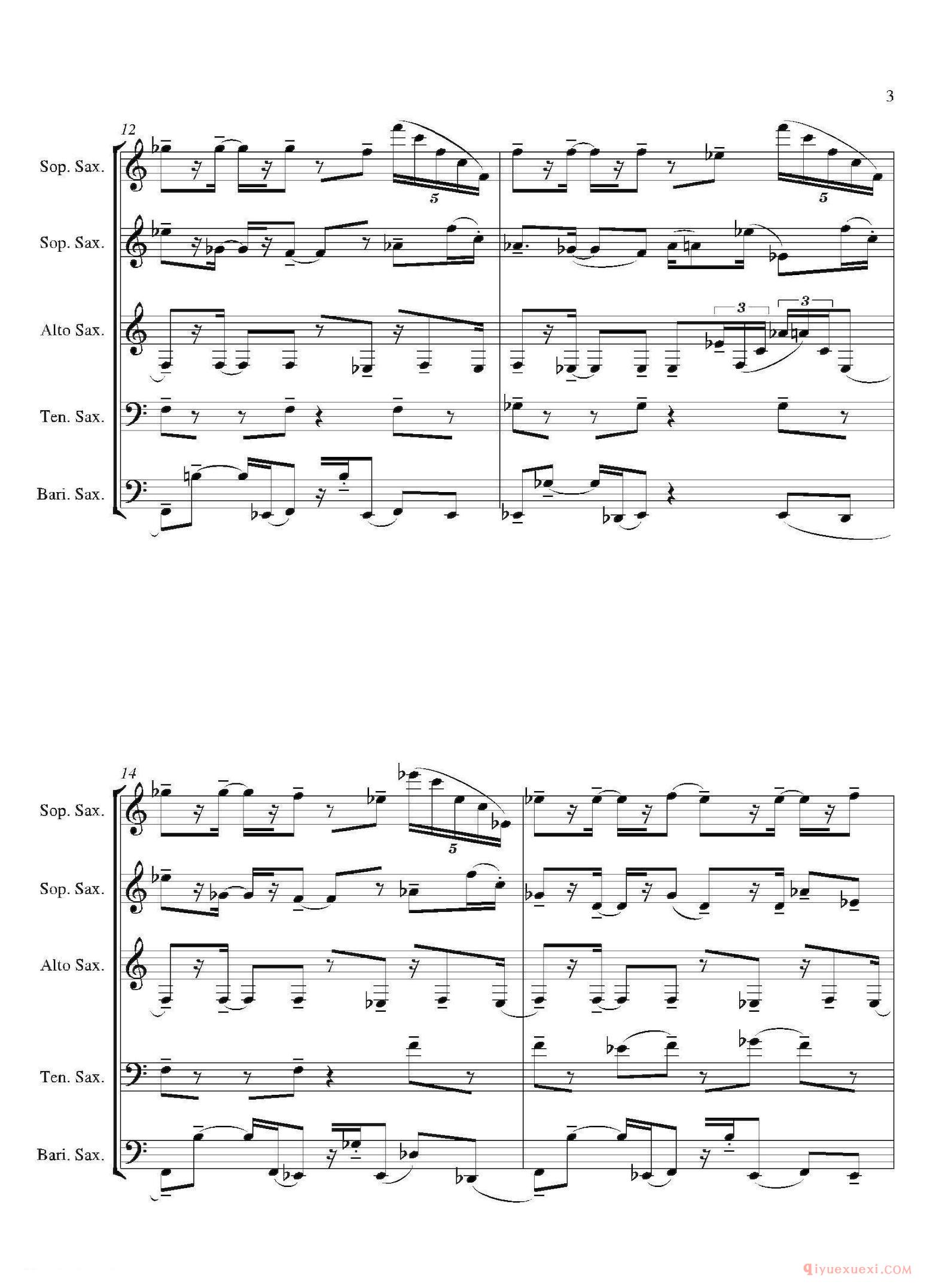 萨克斯谱[Tango]合奏总谱