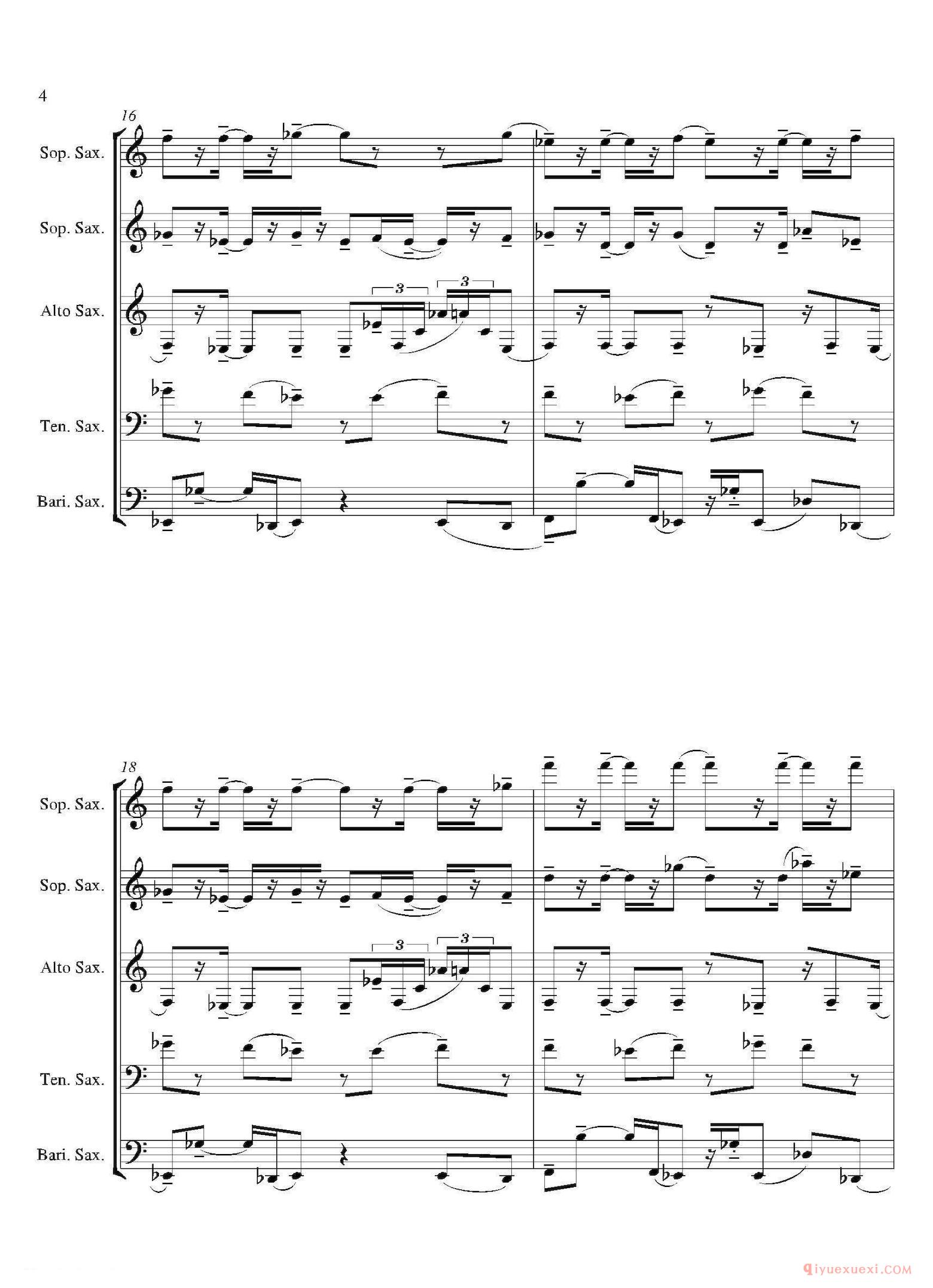 萨克斯谱[Tango]合奏总谱