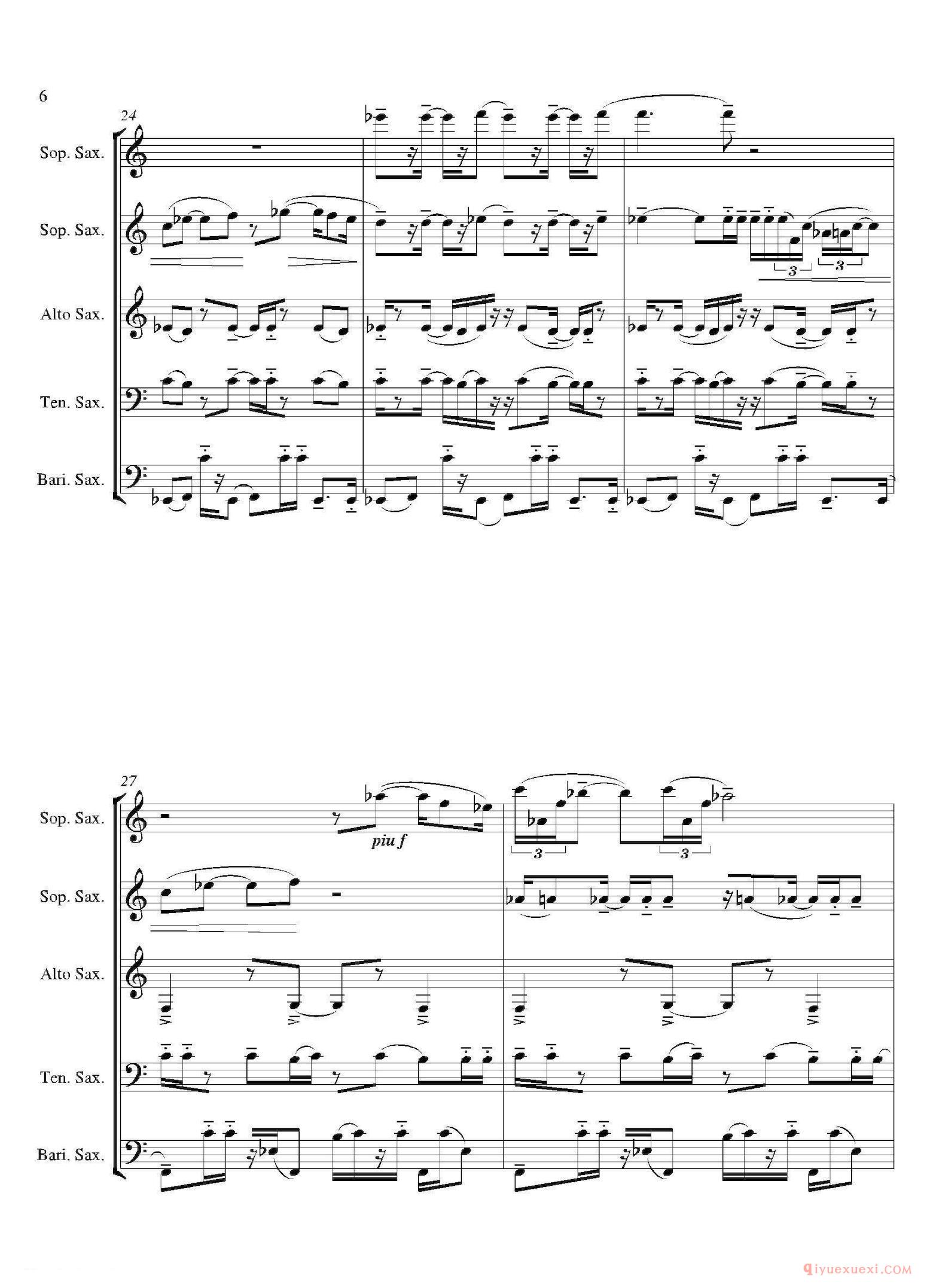 萨克斯谱[Tango]合奏总谱